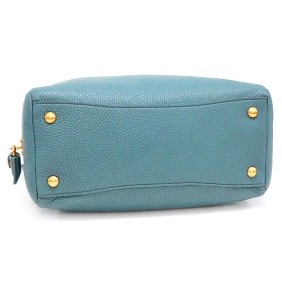 Prada Vit.daino Mini Boston Bag Leather Blue - Picture 7 of 11